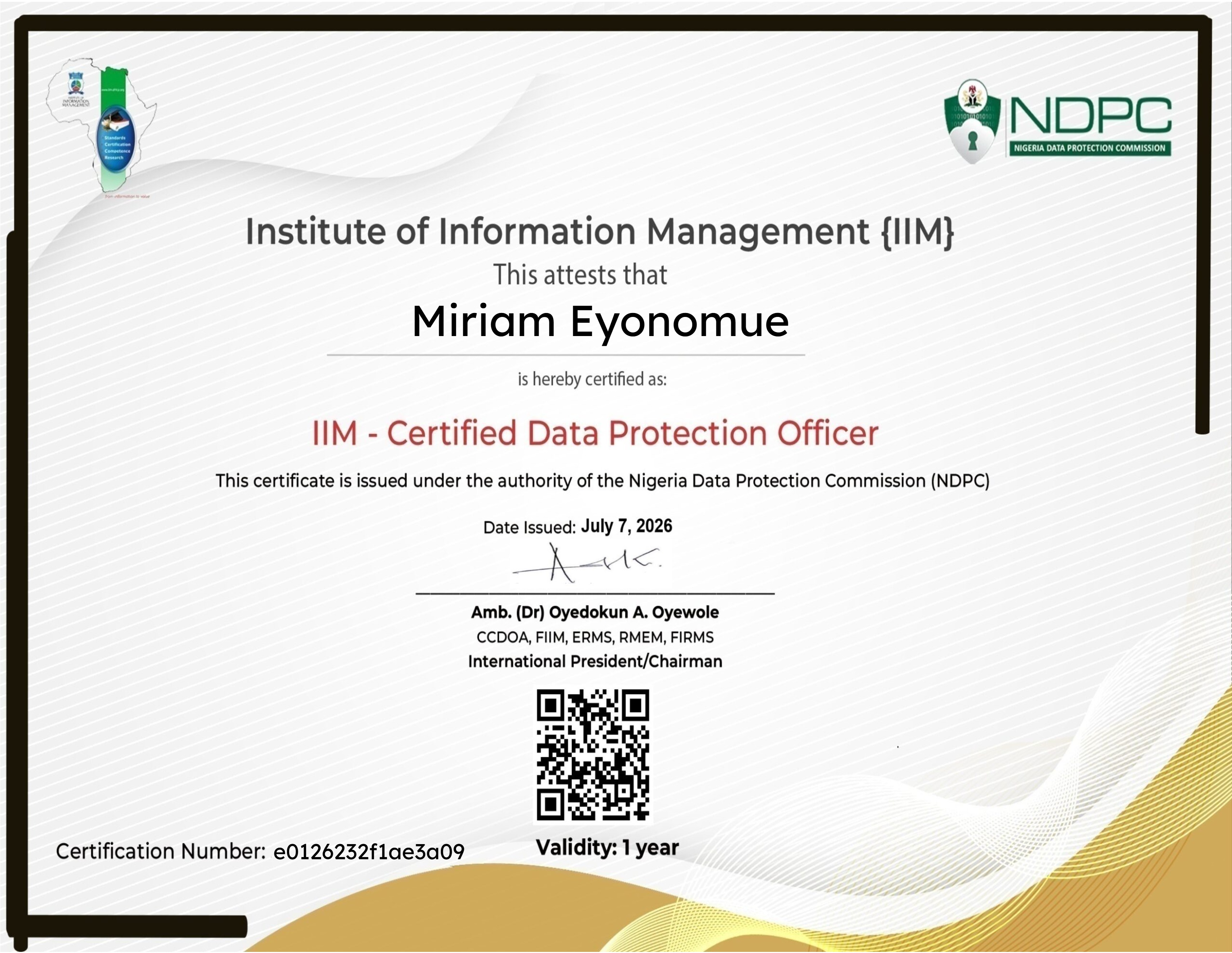 IIM Certified Data Protection Officer Certification (July 7, 2026)