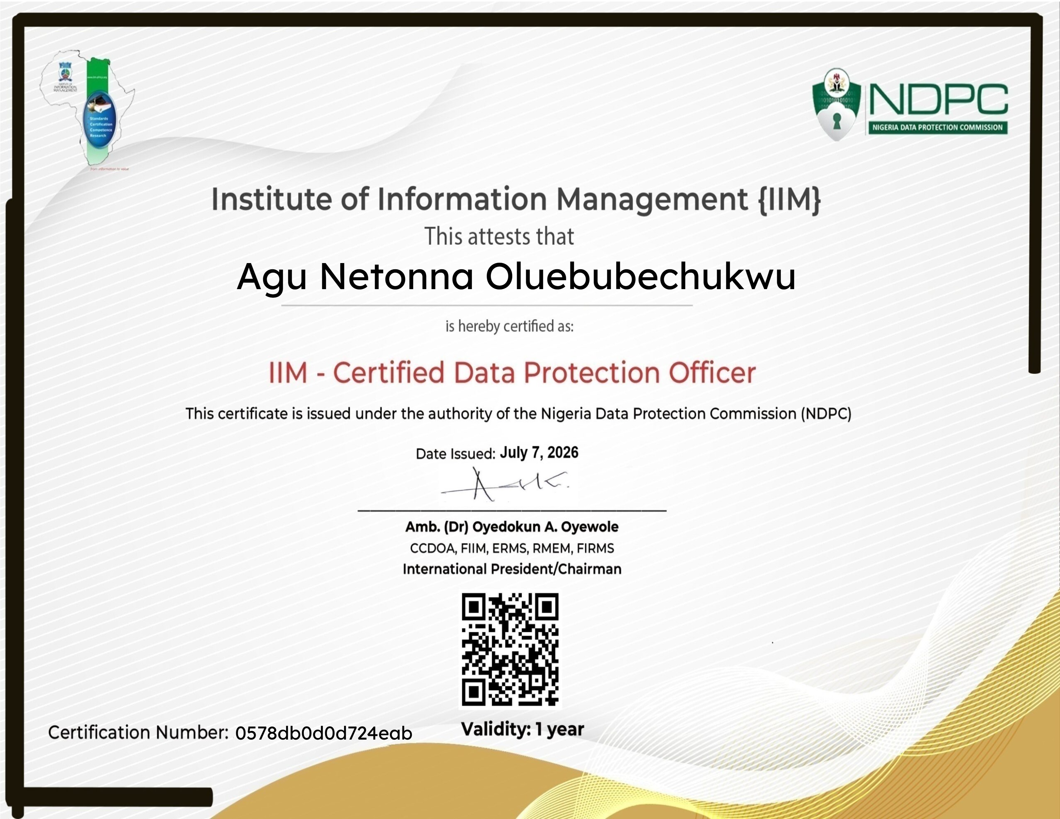 IIM Certified Data Protection Officer Certification (July 7, 2026)